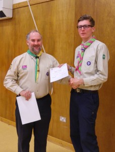 Jamie receives his D of E Gold Award